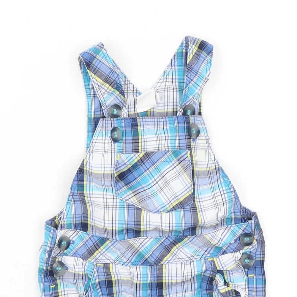 Mini Club Baby Blue Plaid  Dungaree One-Piece Size 3-6 Months