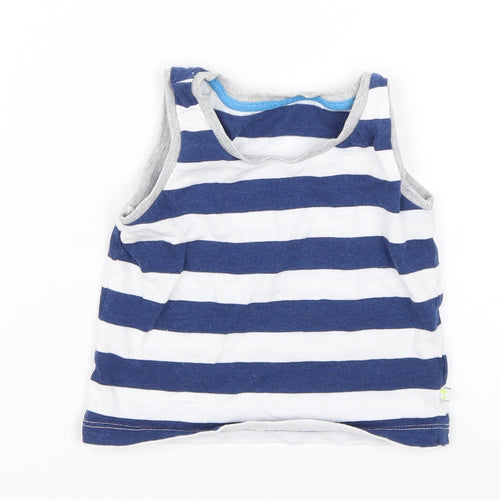 Matalan Baby Blue Striped  Basic Tank Size 9-12 Months