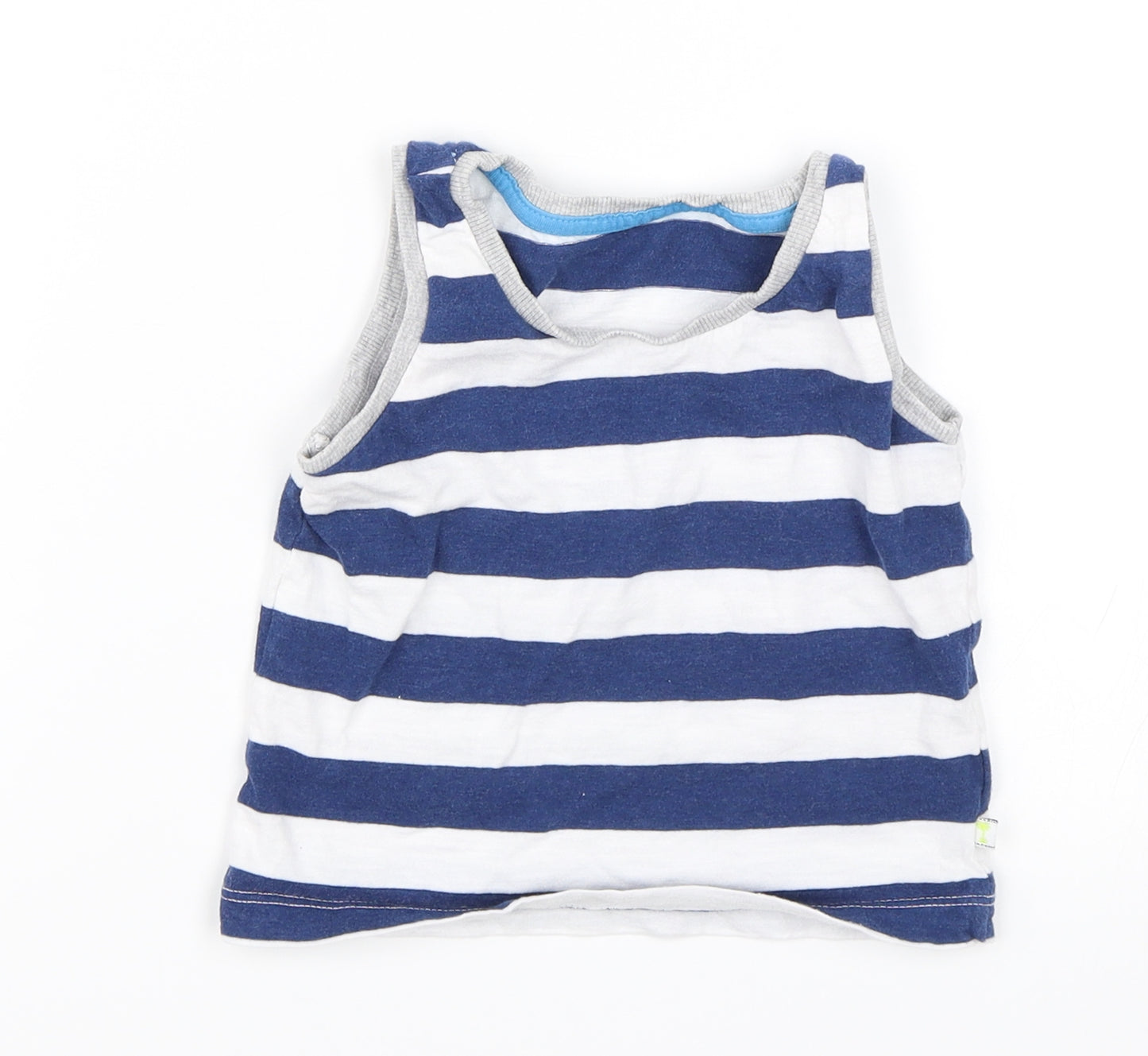 Matalan Baby Blue Striped  Basic Tank Size 9-12 Months