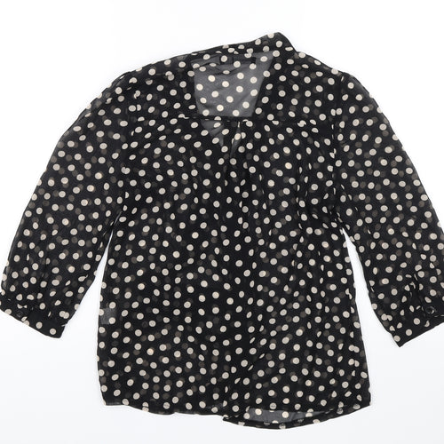 Atmosphere Womens Black Polka Dot  Basic Blouse Size 10