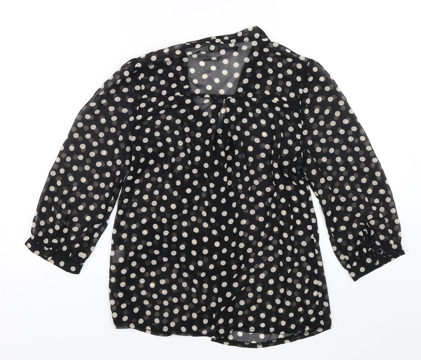 Atmosphere Womens Black Polka Dot  Basic Blouse Size 10
