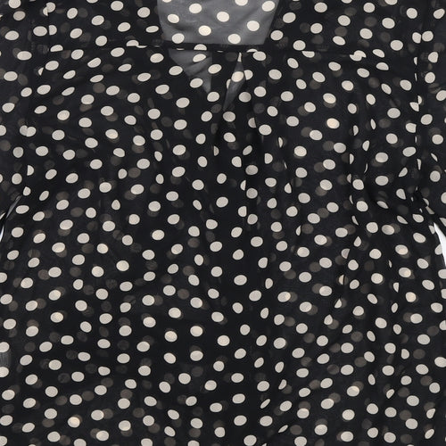 Atmosphere Womens Black Polka Dot  Basic Blouse Size 10