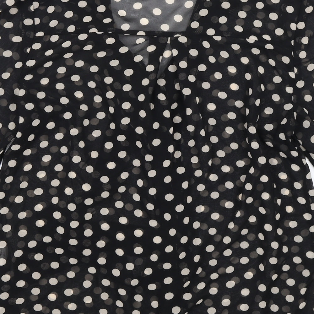 Atmosphere Womens Black Polka Dot  Basic Blouse Size 10