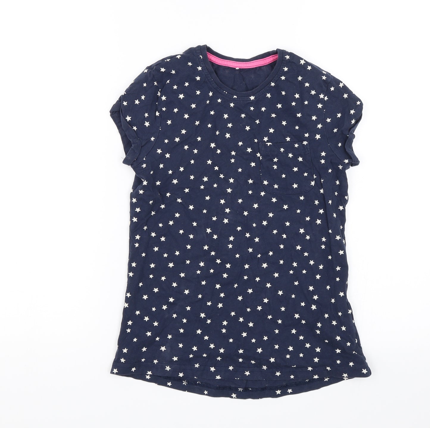 George Girls Blue   Basic T-Shirt Size 11-12 Years  - Stars