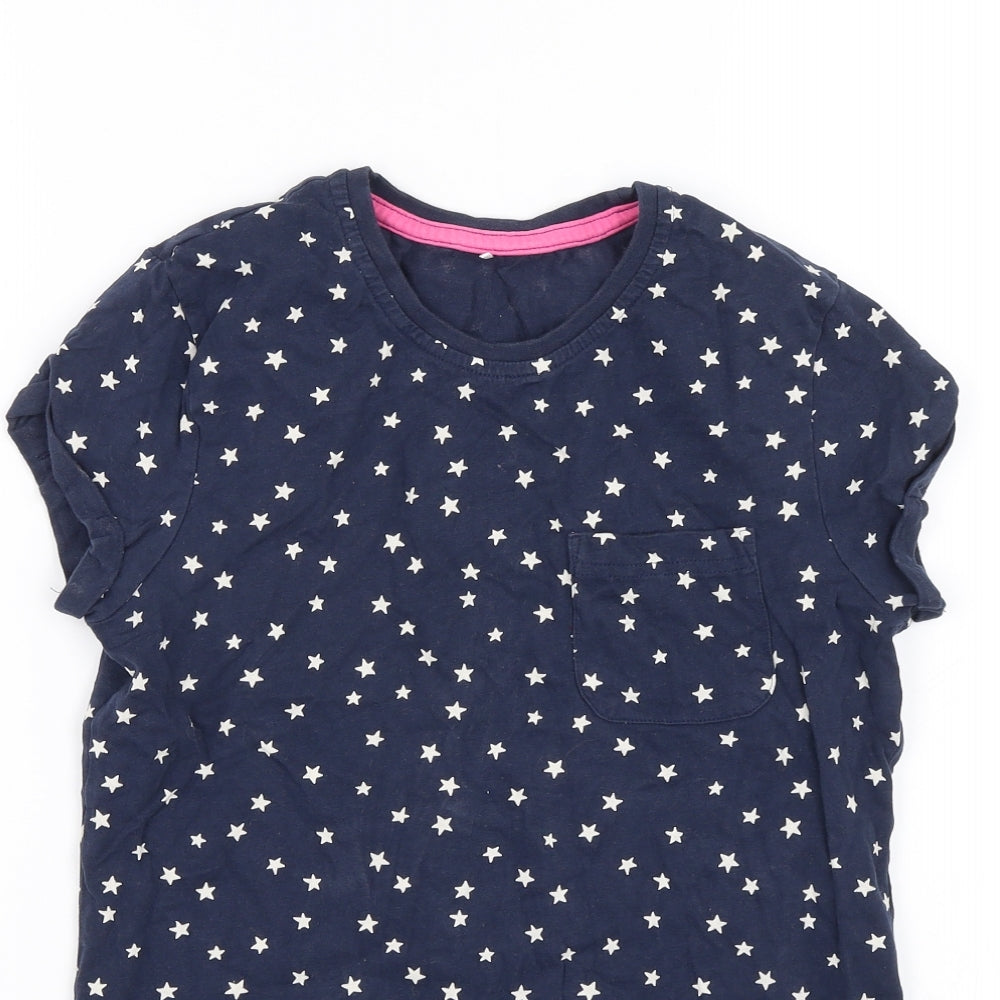 George Girls Blue   Basic T-Shirt Size 11-12 Years  - Stars