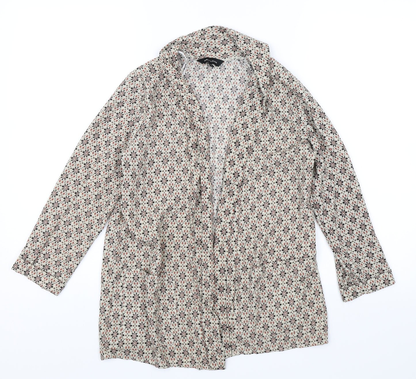 New Look Womens Brown Geometric  Jacket  Size 6