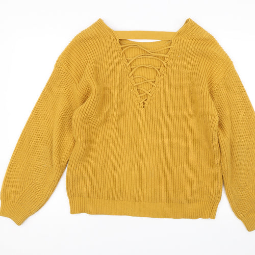 New Look Womens Yellow   Pullover Jumper Size M