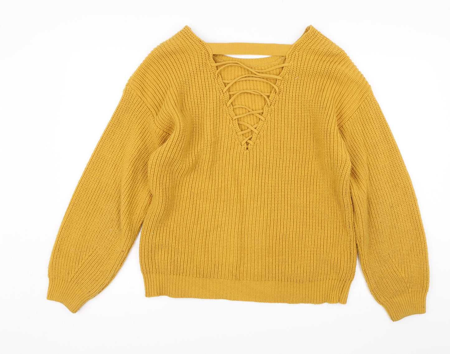 New Look Womens Yellow   Pullover Jumper Size M