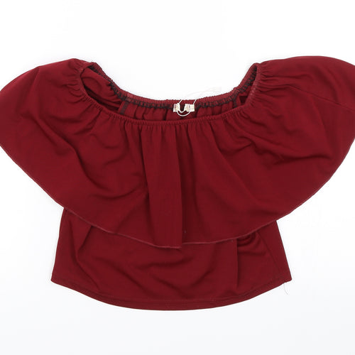Ethan and Amy Womens Red   Cropped Blouse Size L