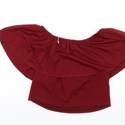 Ethan and Amy Womens Red   Cropped Blouse Size L