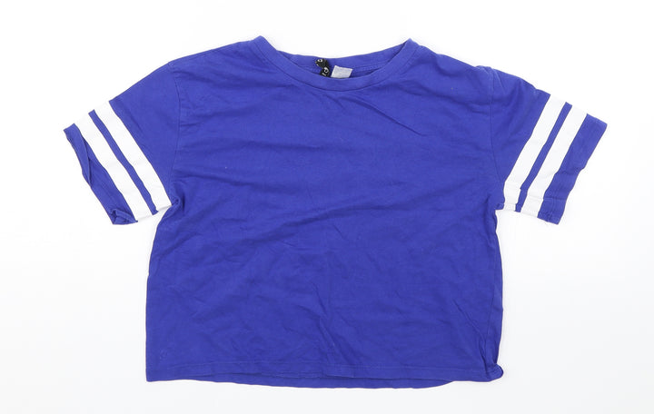 Divided Womens Blue Basic T-Shirt Size XS