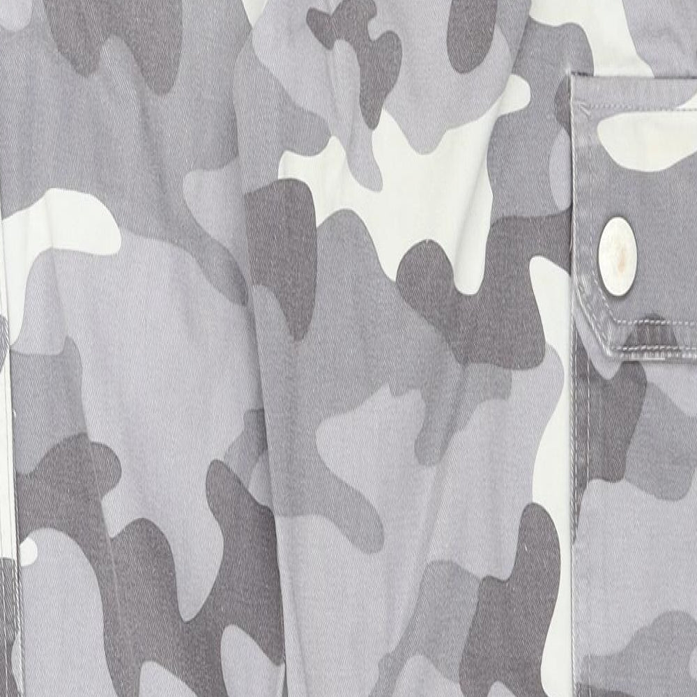New Look Womens Grey Camouflage  Cargo Trousers Size 8 L27 in