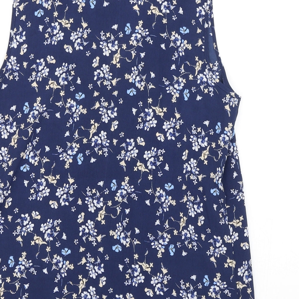 Atmosphere Womens Blue Floral  Basic Blouse Size 8