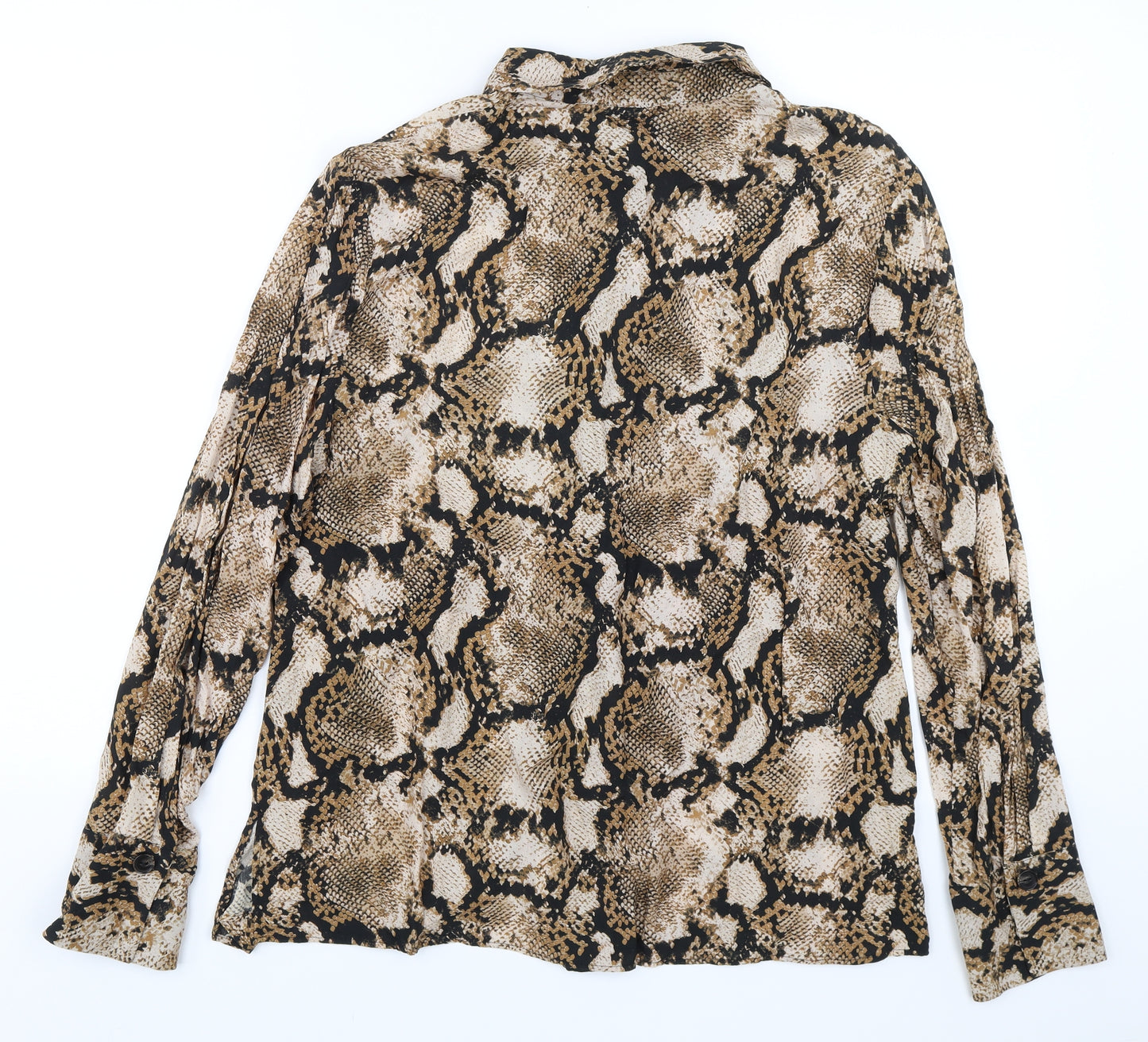 F&F Womens Brown Animal Print  Basic Button-Up Size 16