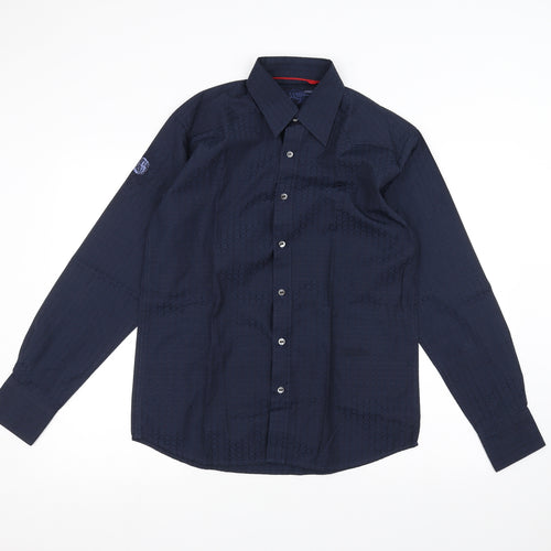 Derby Mens Blue    Dress Shirt Size S