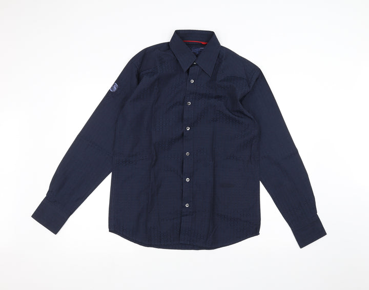 Derby Mens Blue    Dress Shirt Size S