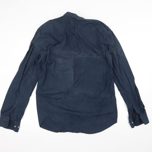 Cotton World Mens Blue    Dress Shirt Size S
