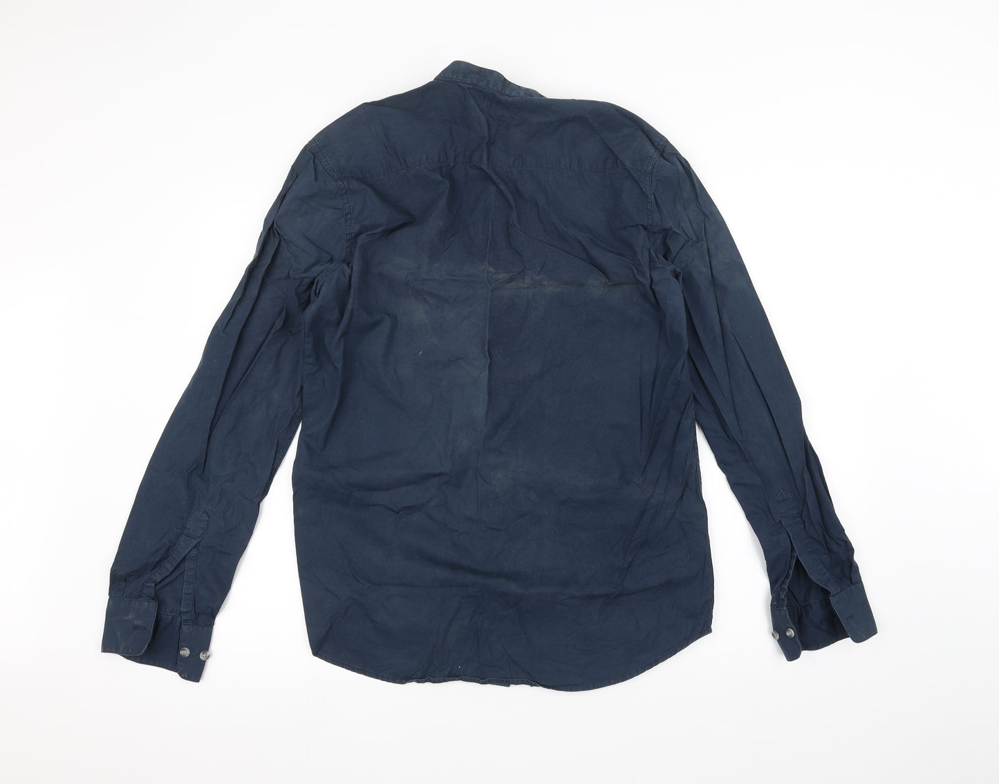 Cotton World Mens Blue    Dress Shirt Size S