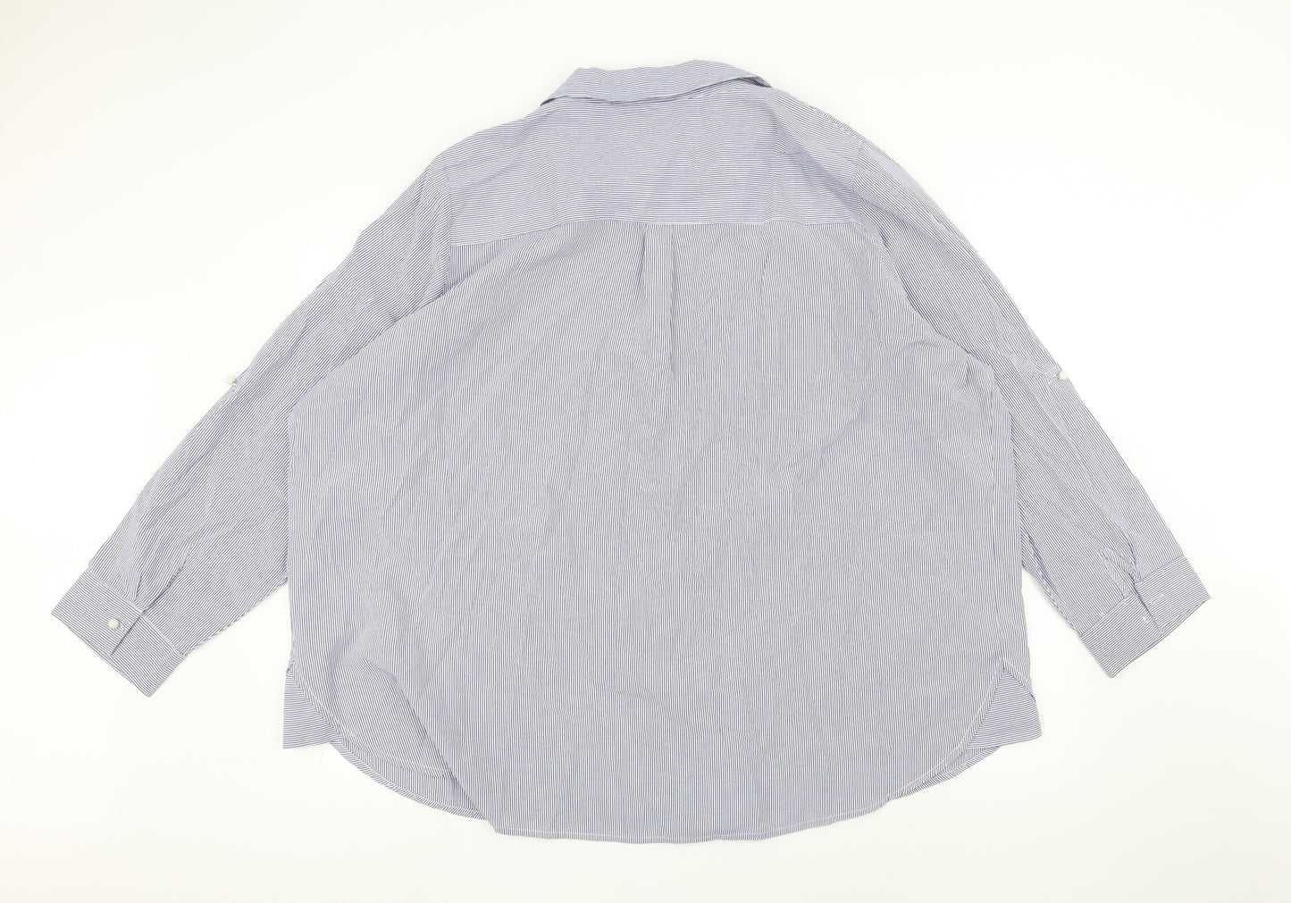 Dorothy Perkins Womens Blue Striped  Basic Button-Up Size 28