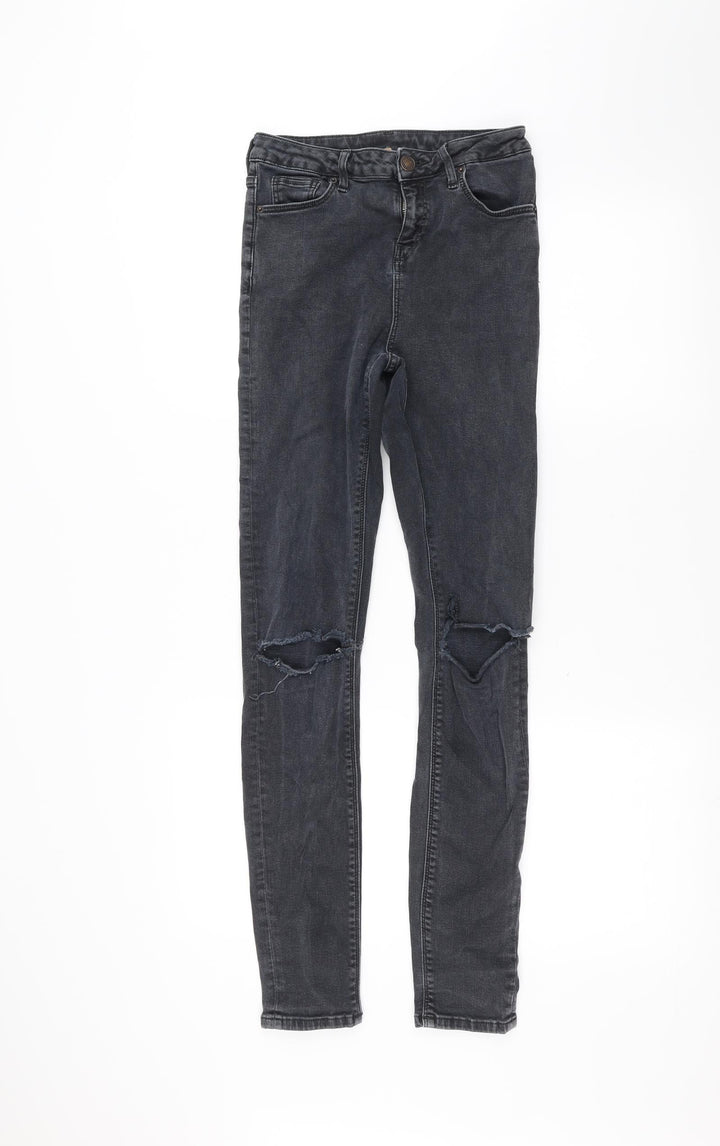 Topshop Womens Black Denim Skinny Jeans Size 26 L26 in