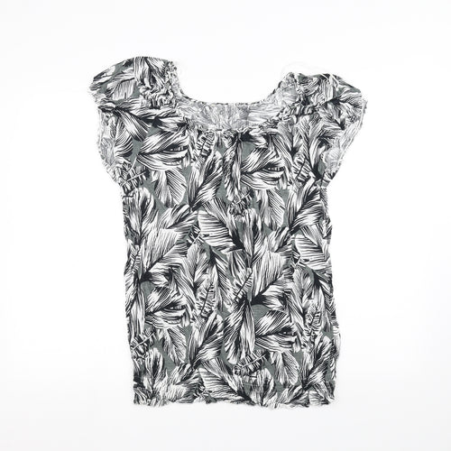 Matalan Womens White Floral  Basic T-Shirt Size 14