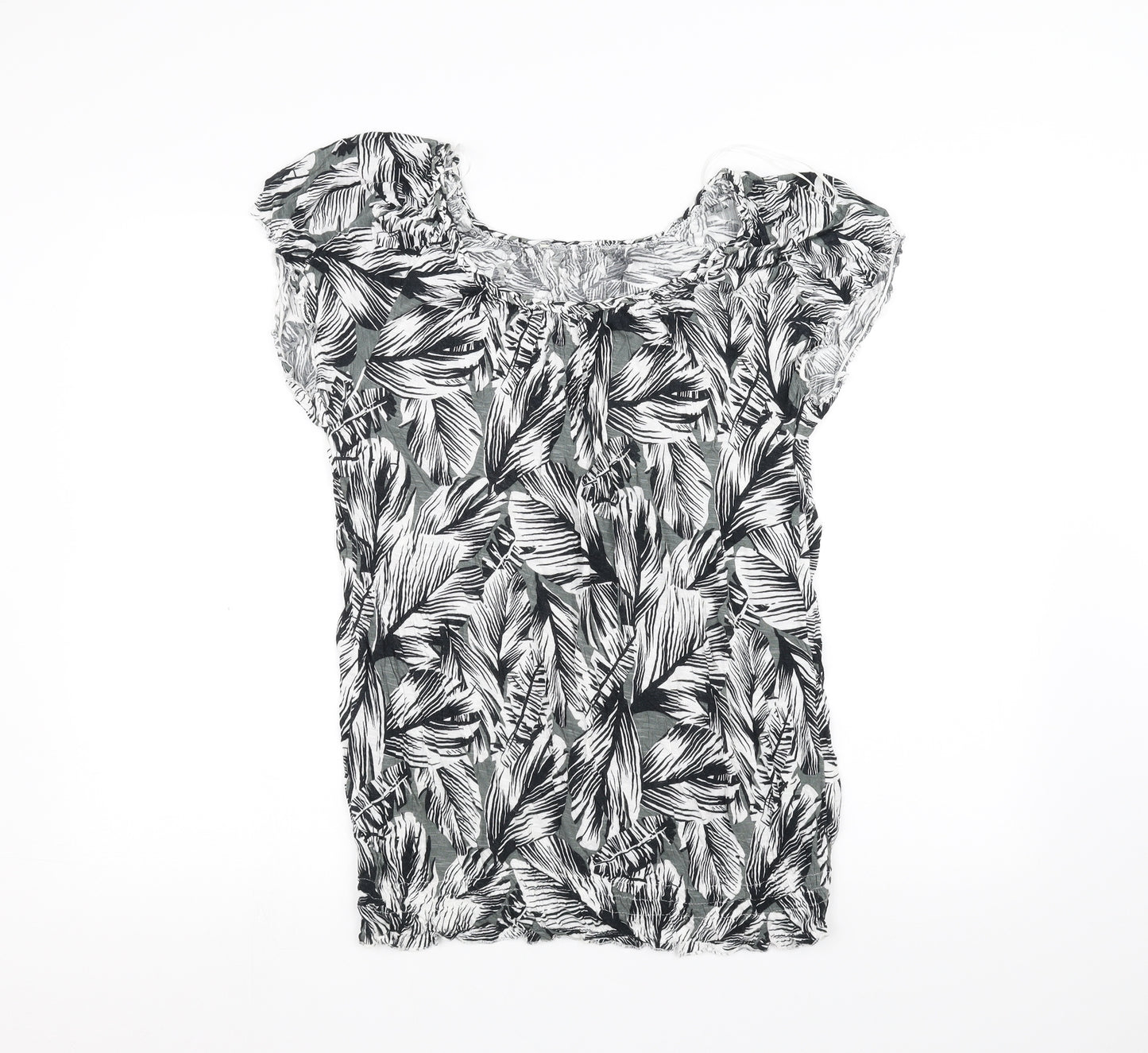 Matalan Womens White Floral  Basic T-Shirt Size 14
