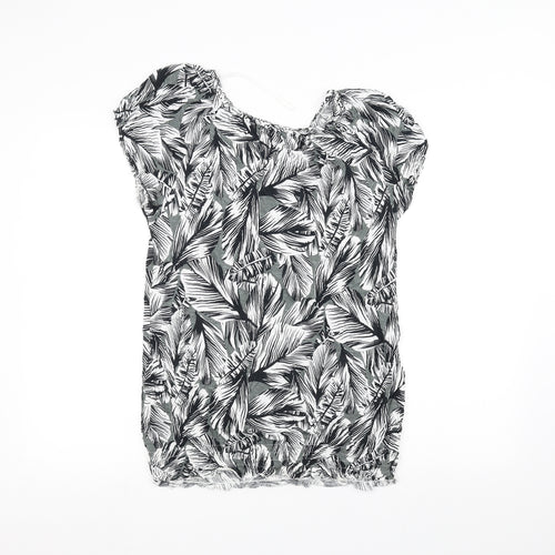 Matalan Womens White Floral  Basic T-Shirt Size 14