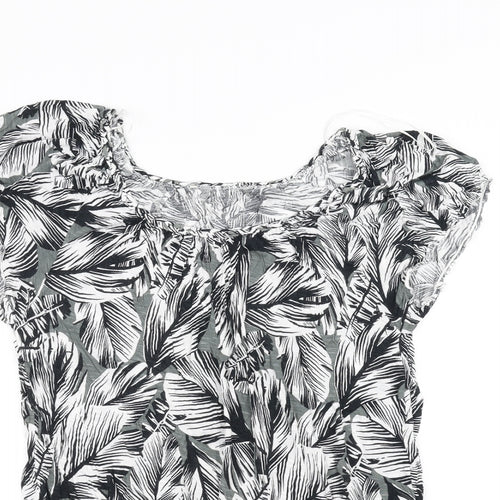 Matalan Womens White Floral  Basic T-Shirt Size 14