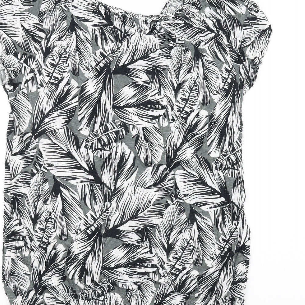 Matalan Womens White Floral  Basic T-Shirt Size 14