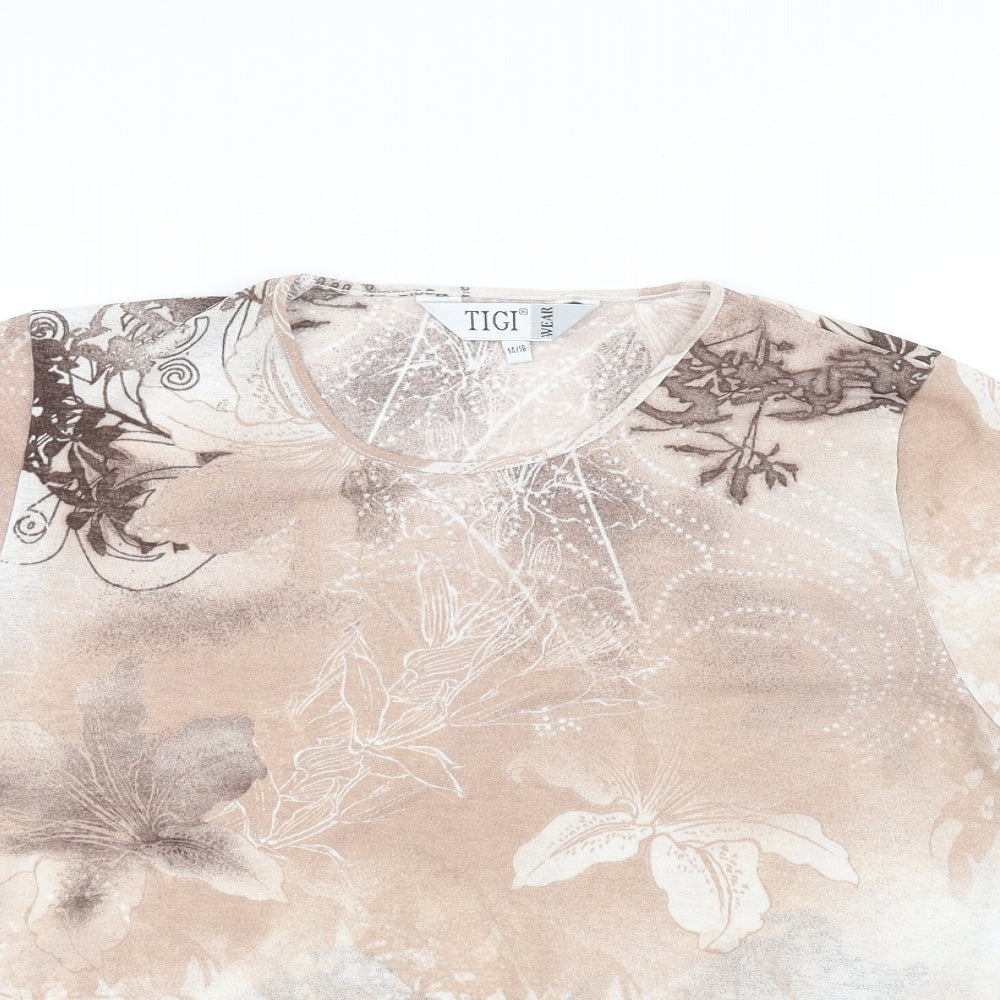 TIGI Womens Brown   Basic T-Shirt Size 14