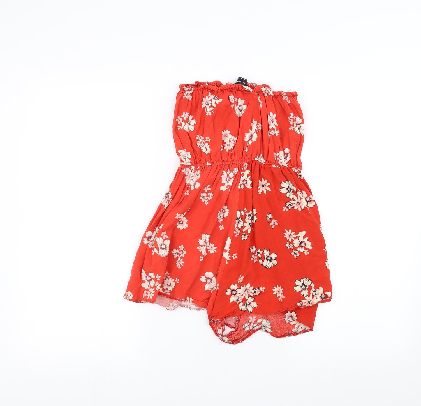 New Look Womens Red Floral  Playsuit One-Piece Size 8