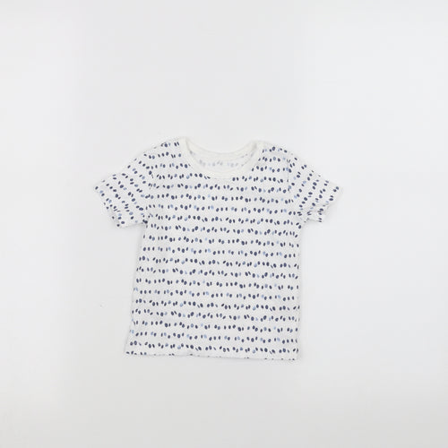 George Baby White Polka Dot  Basic T-Shirt Size 3-6 Months