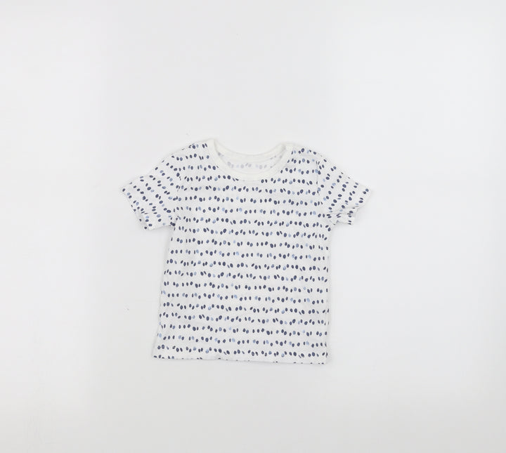 George Baby White Polka Dot Basic T-Shirt Size 3-6 Months