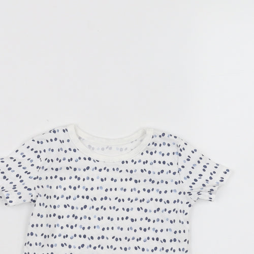 George Baby White Polka Dot  Basic T-Shirt Size 3-6 Months