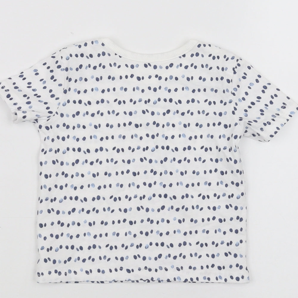 George Baby White Polka Dot  Basic T-Shirt Size 3-6 Months
