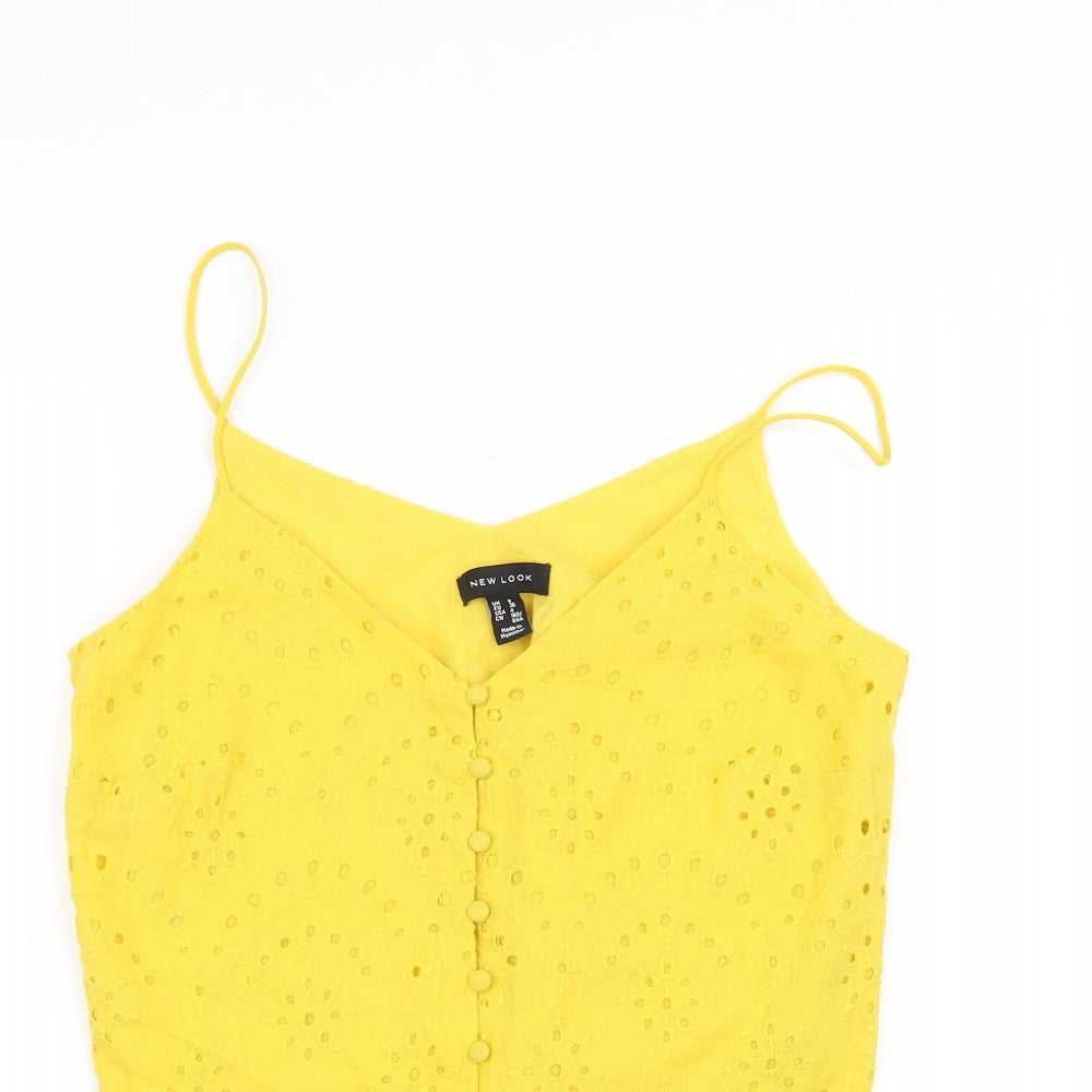 New Look Womens Yellow   Basic T-Shirt Size 8
