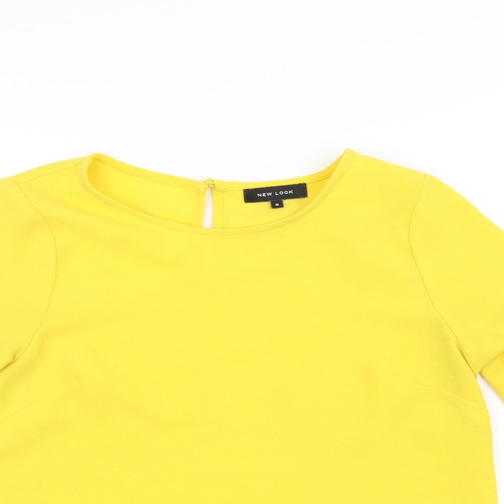 New Look Womens Yellow   Basic T-Shirt Size 8