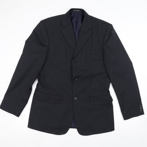 ALAN Mens Black   Jacket Suit Jacket Size 42