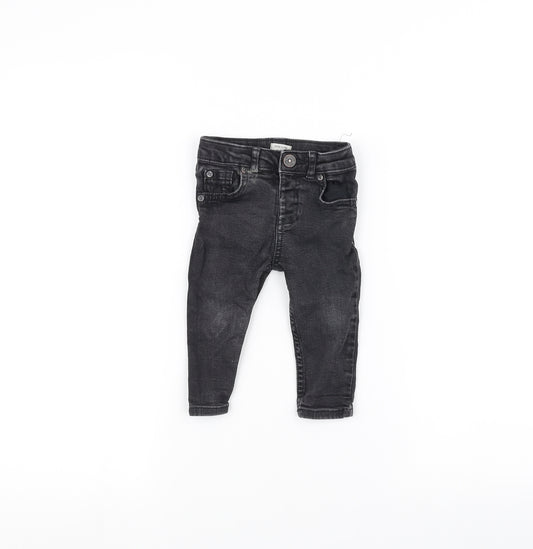 Front view of River Island Baby Black Jogger Jeans, size 6-9, Months