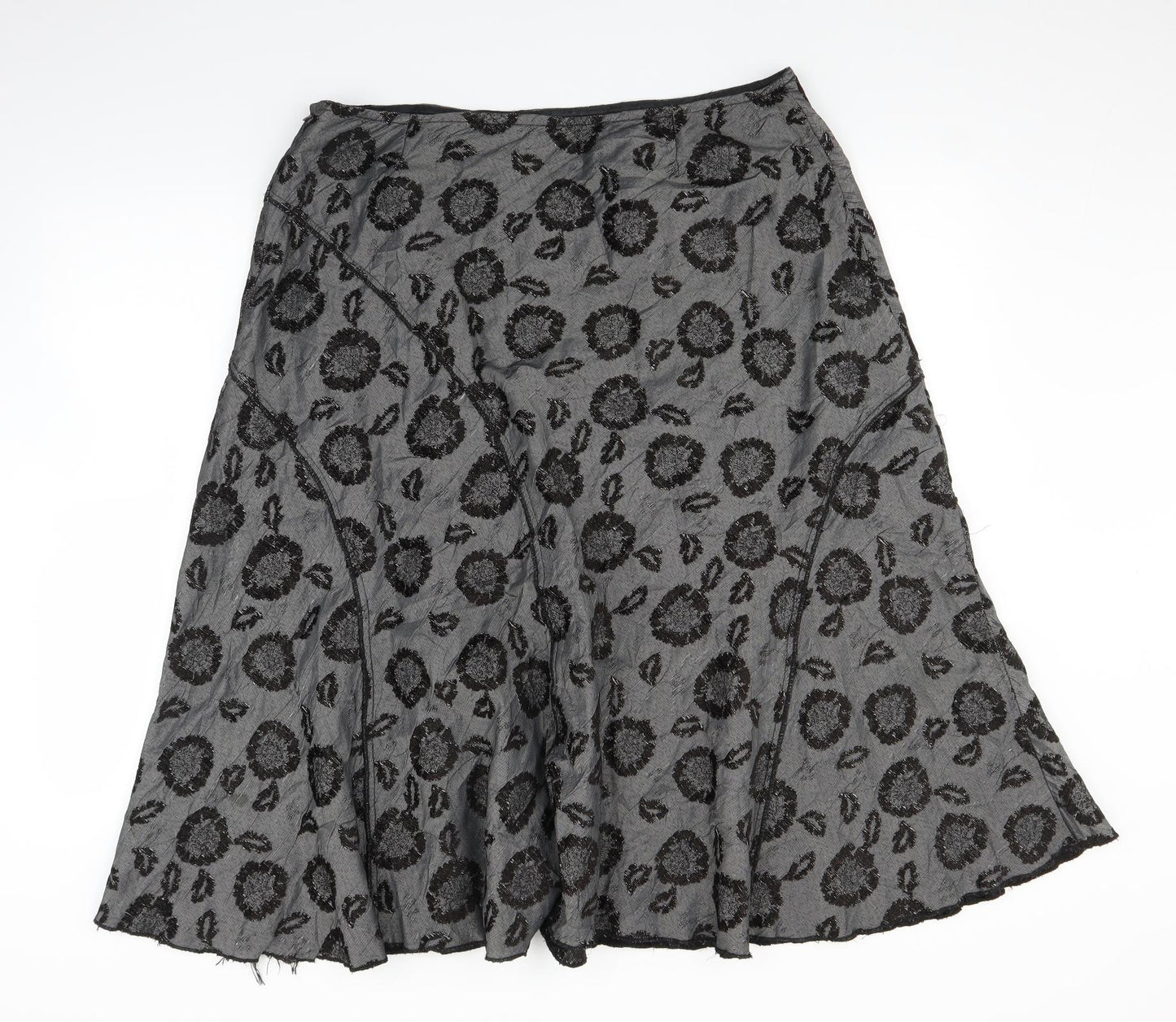 Per Una Womens Grey Floral  Maxi Skirt Size 16