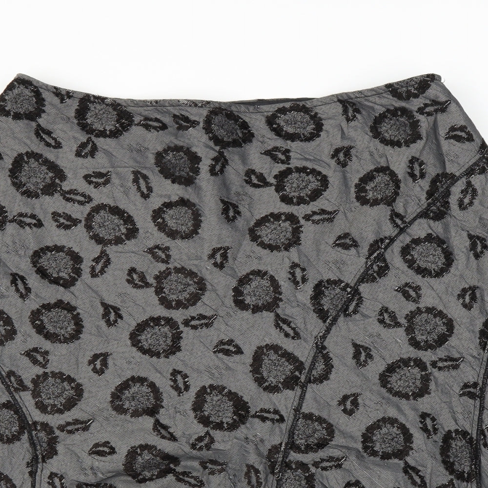 Per Una Womens Grey Floral  Maxi Skirt Size 16