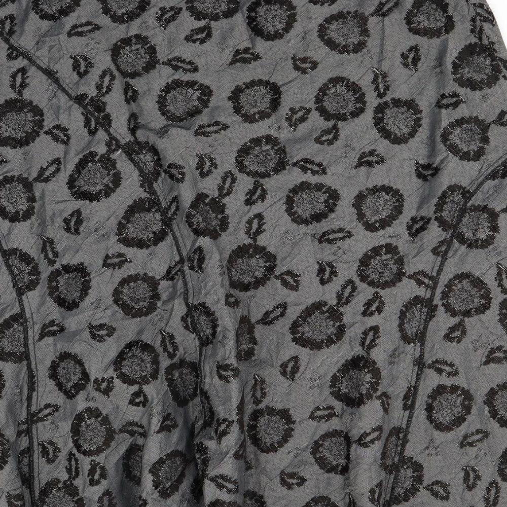 Per Una Womens Grey Floral  Maxi Skirt Size 16