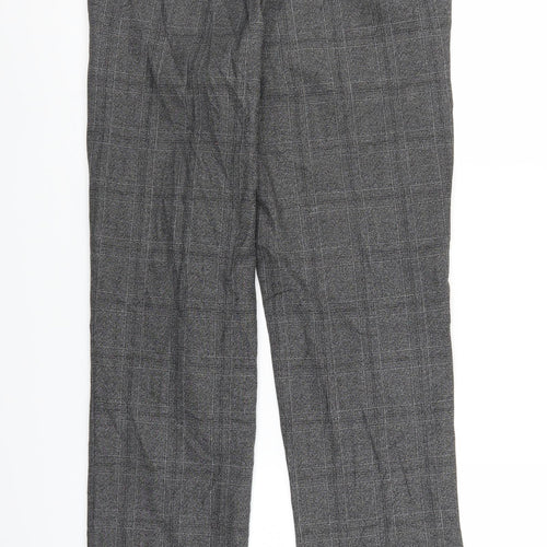 NEXT Mens Grey Plaid  Trousers  Size 28 L27 in