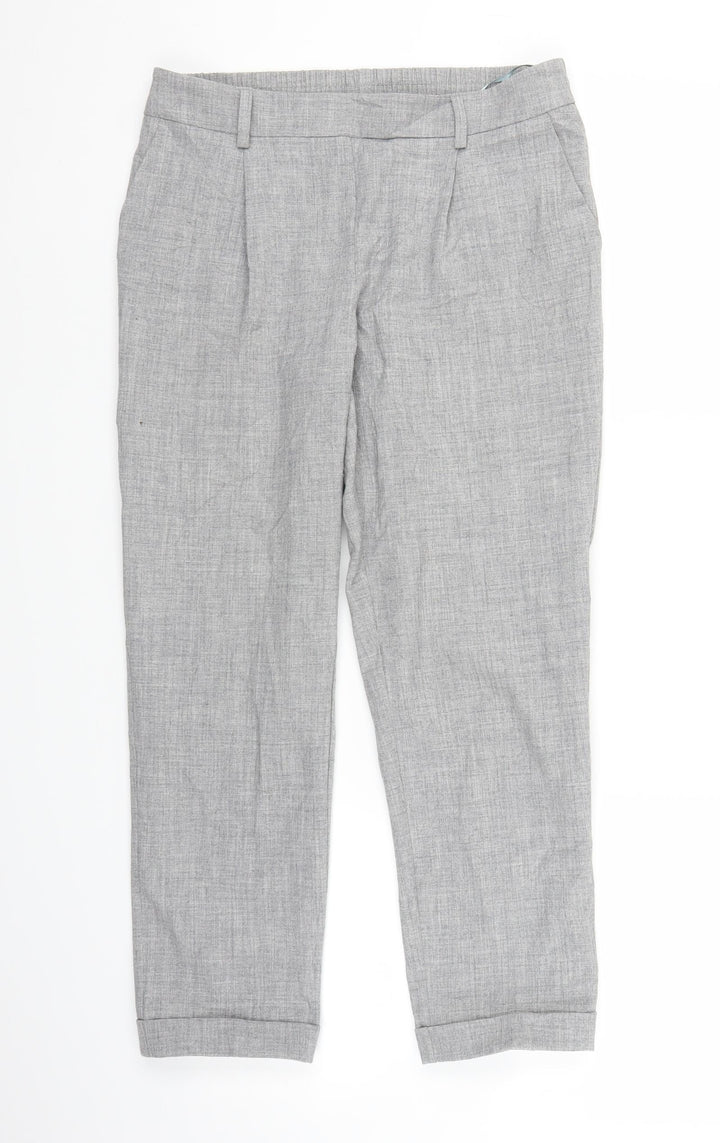 Papaya Womens Grey Capri Trousers Size 8 L24 in