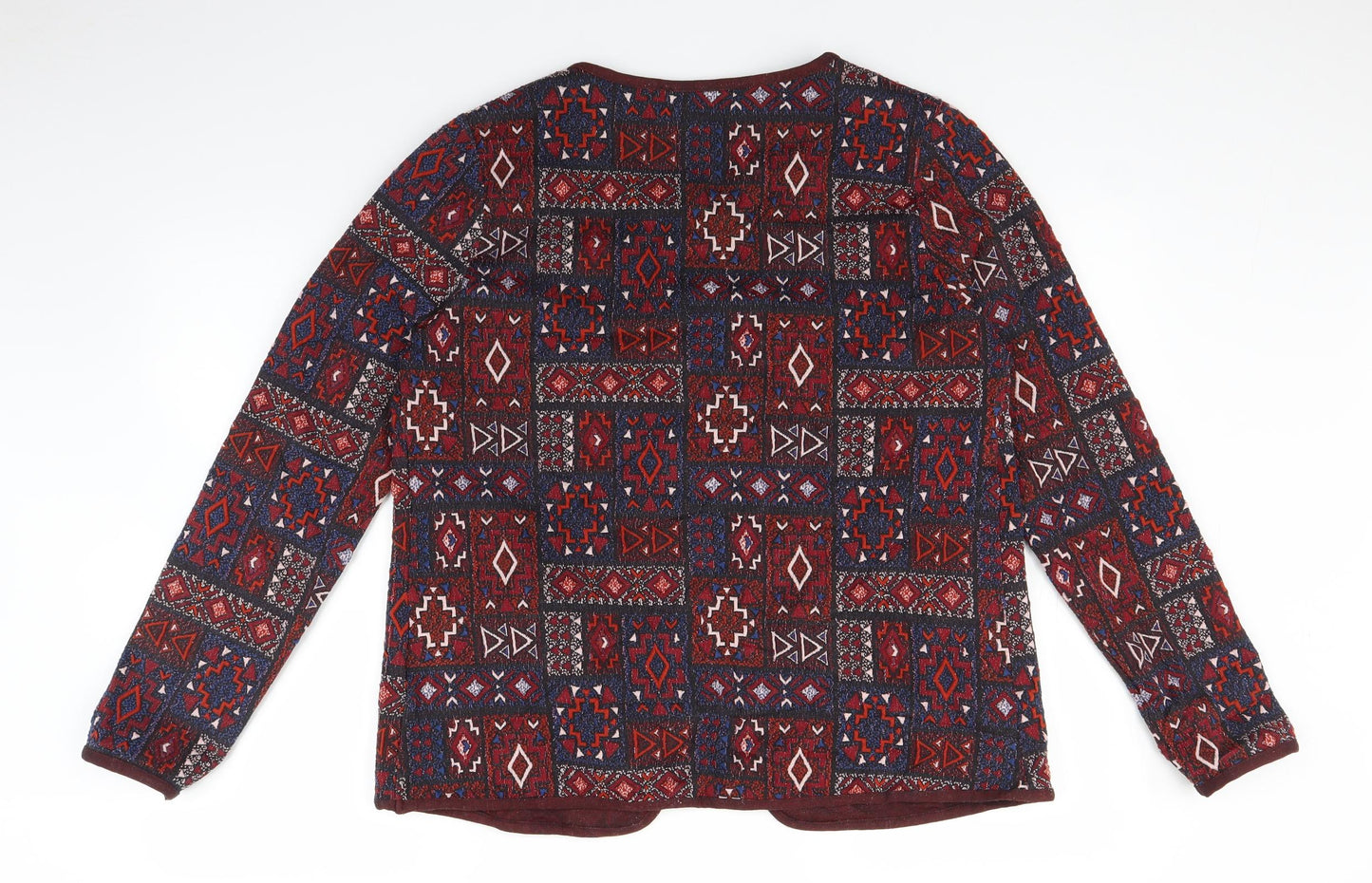 NEXT Womens Red Geometric  Jacket Coat Size 14