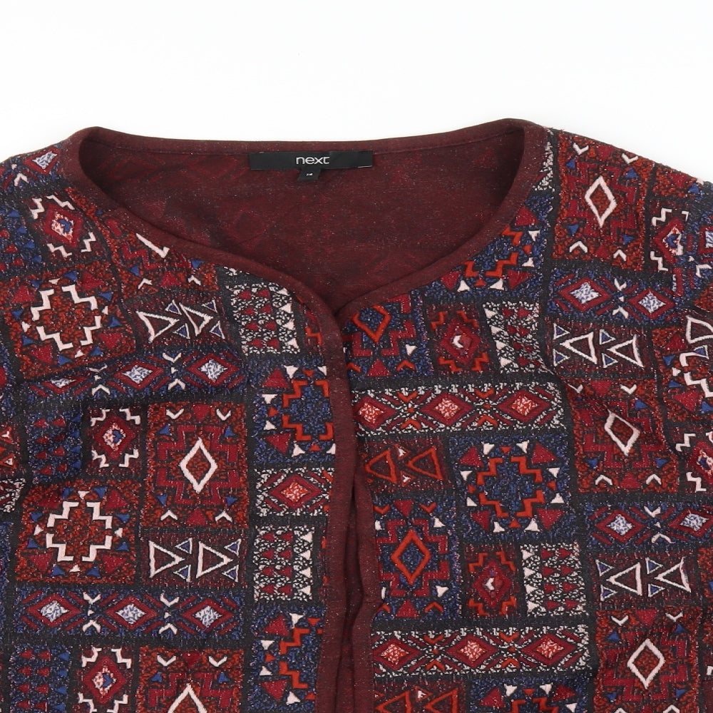NEXT Womens Red Geometric  Jacket Coat Size 14