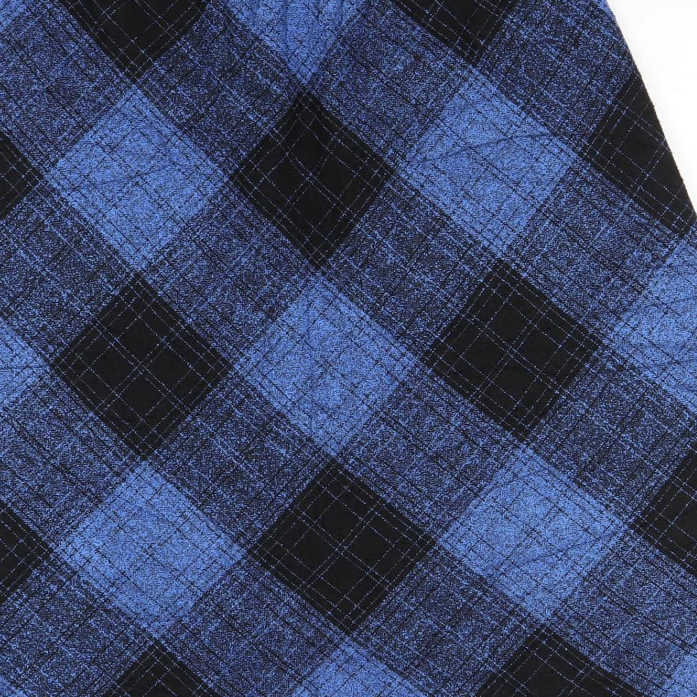 Preworn Womens Black Plaid  A-Line Skirt Size 18