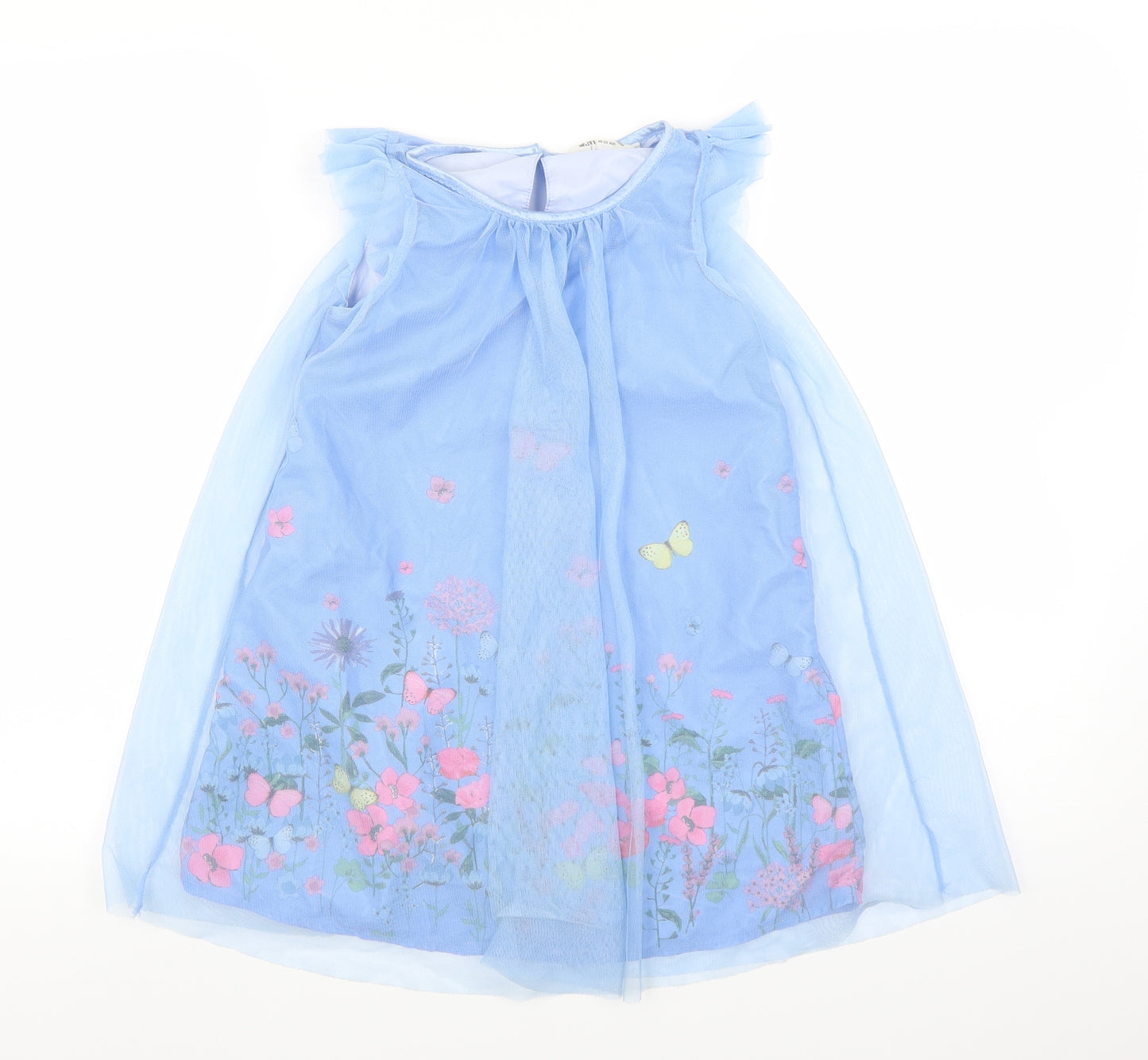 H&M Girls Blue   A-Line  Size 6-7 Years  - BUTTERFLIES