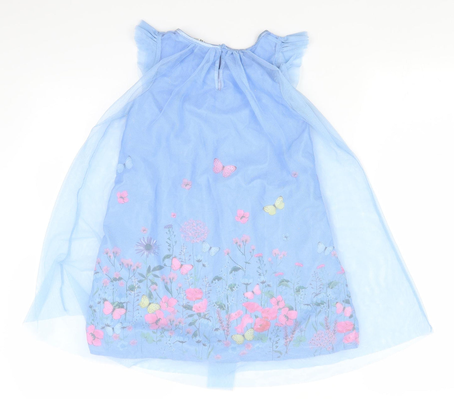 H&M Girls Blue   A-Line  Size 6-7 Years  - BUTTERFLIES