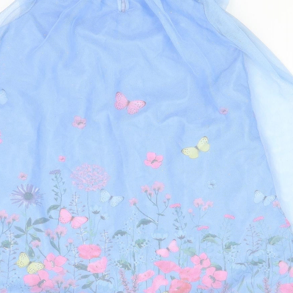 H&M Girls Blue   A-Line  Size 6-7 Years  - BUTTERFLIES